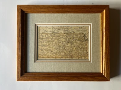 Mapa del estado "Cobre" de Kansas 1891 por Matthews-Northrup marco/estera VER DESCRIPCIÓN Foto 1 de 3