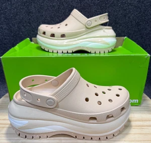 Crocs Mega Crush Clog Women 7/ Men 5 Beige Platform Shoes Iconic Comfort - Picture 1 of 15