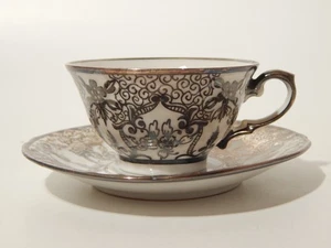 ANTICA TAZZINA CAFFE' PORCELLANA WINTERLING BAVARIA ART DECO DECORO ARGENTO - Foto 1 di 9