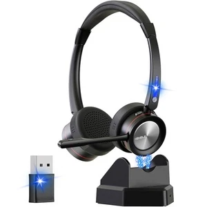 Wireless Bluetooth Headset with Microphone AI Noise Cancelling for Computer/P... - Picture 1 of 7