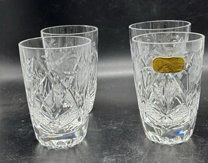 Set Of 4 Vintage Hand Cut Crystal Tumblers Drinking Glasses East Germany - Picture 1 of 6