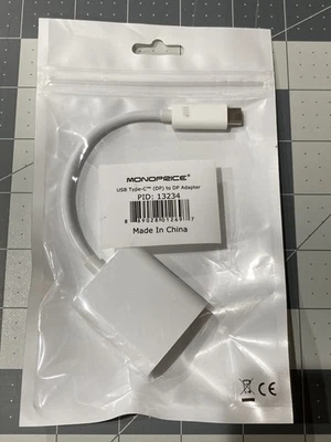 Monoprice USB-C to DisplayPort Adapter 13234 Supports 4K video - Image 1 of 2