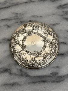 Vintage Towle Sterling SIlver Floral Repousse Ladies Vanity Purse Mirror Antique - Picture 1 of 8
