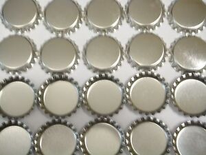 200 1 inch linerless Silver Chrome Bottle Caps for Craft, Necklaces