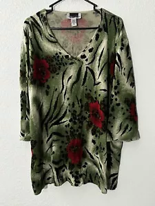 Maggie Barnes Plus Size 4X Acrylic Pullover Sweater Animal Print, Floral - Picture 1 of 10