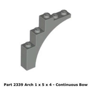 Lego 1x 2339 Light Gray Arch 1 x 5 x 4 - Continuous Bow 6074 Castle - Picture 1 of 1