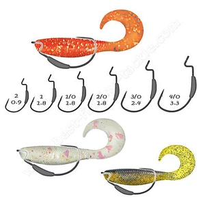Offset Hooks Weighted Weedless Worm Pike Perch Fishing Tackle Soft Lures Bait - Picture 1 of 8