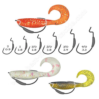 Offset Hooks Weighted Weedless Worm Pike Perch Fishing Tackle Soft Lures Bait - Image 1 of 4