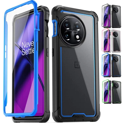 For OnePlus 11 Case Clear TPU Bumper Shockproof Cover with Screen Protector - Image 1 of 4