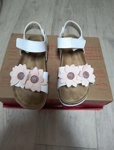 Sandalen Primigi Größe 33 Weiß Rosa Blumen Hochzeit Mädchen Kinder Feier - Bild 1 von 3