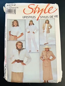 Style Sew Pattern Women's SUIT JACKET SKIRT PANTS TOP 4963 Sz 12-14-16 UNCUT FF - Picture 1 of 3
