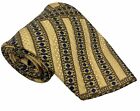 Stefano Ricci Luxury Silk Necktie Geometric Stripes Italy Gold Blue 60? X 4?