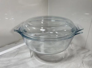 "Cazuela redonda Pyrex grande con tapa microondas y horno vidrio a prueba de horno 8,5""x3""" - Imagen 1 de 13