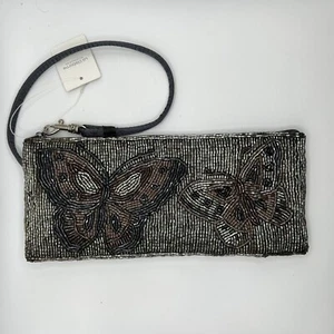 Bracciale VINTAGE Liz Claiborne con perline farfalla cerniera argento blu bronzo NUOVO! - Foto 1 di 11