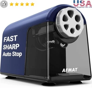 Heavy Duty Electric Pencil Sharpener 6 Holes Auto Stop Fast School Tool New - Picture 1 of 7