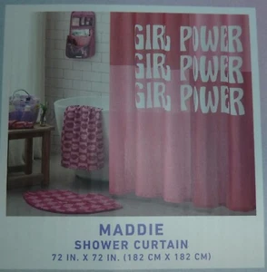 Girl Power Fabric Shower Curtain 72x72 Machine Washable JC penny Home New - Picture 1 of 3