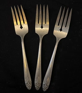 Wm A Rogers A1 Oneida Ltd Versilbert La Ronnie Salatgabeln 3 - Bild 1 von 5