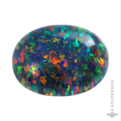 Cabujón ovalado de ópalo negro juego de colores piedra superior piedra sintética suelta 8x10 mm Foto 1 de 4