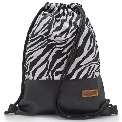 Leon By Bers Premium Turnbeutel Rucksack 35x45cm "ZEBRA SW" - Bild 1 von 4
