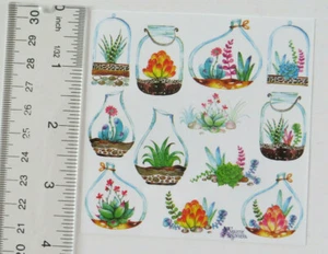 Violette Stickers - SUCCULENTS - 4x4 Square Sheet of Stickers #K11 - Picture 1 of 2