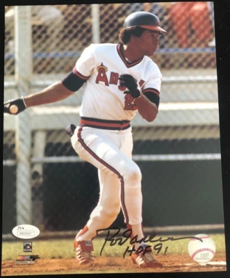 Rod Carew Signed "HOF 91" Autographed Photo - Angels Twins MLB - JSA #AA84967 - Image 1 of 2
