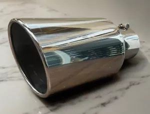 FORD, CHEVY, DODGE 304 POLISHED STAINLESS DIESEL EXHAUST TIP 4" IN 8" OUT 18" L - Picture 1 of 5