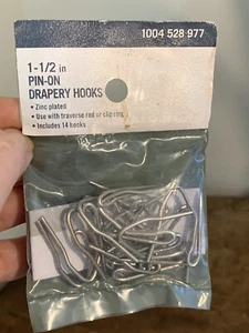 Home Depot 1 Pacchetto da 14 1 1/2 IN SPILLA PESANTE SU GANCI DRAPPEGGIO Placcato Zinco - Foto 1 di 5