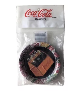 Vintage 1990’s Coca Cola Coaster Set Sealed Rare Design Glass Coke Bottles - Picture 1 of 9