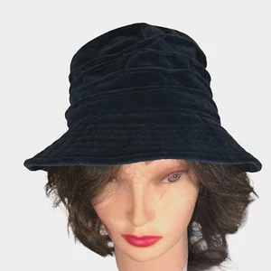Madcaps Royal Blue Velvet Women’s Bucket Hat - Picture 1 of 5