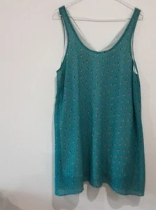 Lushous Label ~ Womens Size 14 Long Top Sheer Lined Sleevelesss - Picture 1 of 8