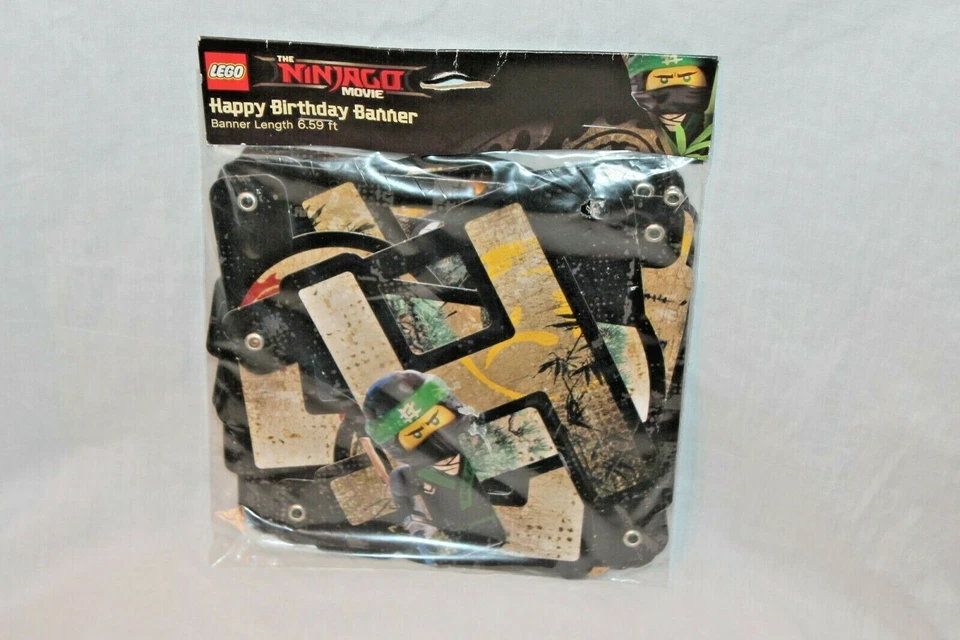 NUEVO EN PAQUETE LEGO EL NINJAGO PELÍCULA CUMPLEAÑOS BANNER FIESTA SUMINISTROS 6,59 PIES Foto 1 de 1