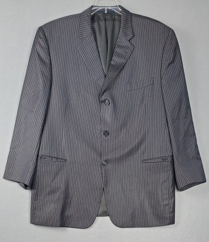 Giacca cappotto sportivo blazer uomo BURBERRY LONDON nero con righe blu 48 R