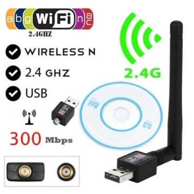 USB WIFI ADAPTER W/ANTENNA 300N 300MBPS  WIFI 802.11N/G/B - Image 1 of 4