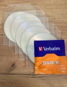 5 DVD-R VERBATIM VERGINE VUOTO 4,7 GB 16X + 5 BUSTINE DI ALTISSIMA QUALITA' - Picture 1 of 7