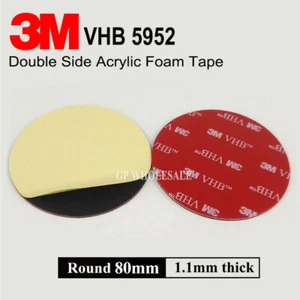 2x Double-Sided 3M VHB Self Adhesive Sticky Pad Auto/Home round 80mm Circles - Picture 1 of 2