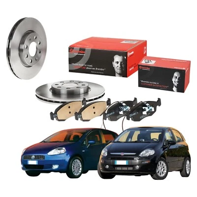 Kit Dischi Freno Pastiglie Anteriori Brembo Fiat Grande Punto / Punto Evo - Immagine 1 di 4