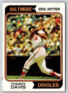 1974 Topps  #396 Tommy Davis      Baltimore Orioles