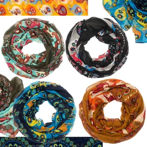 Bufanda de flores de cachemira pañuelo para el cuello de mujer bufanda redonda multicolor primavera - Imagen 1 de 10