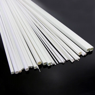 48pcs Styrene ABS Round Square Rod Pipes Architectual Accessories ABS00 - Image 1 of 4