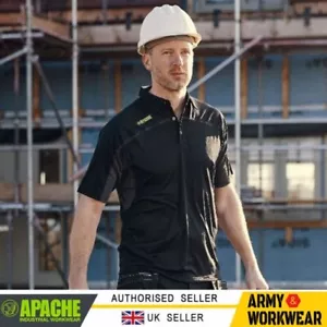 Apache Langley Poloshirt Performance Poly Interlock T-Shirt mit Kragen schwarz - Bild 1 von 7