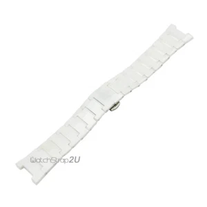 Reloj de Cerámica Blanco Correa Reloj de Pulsera Hebilla de Empuje Plata Desplegable - Imagen 1 de 10