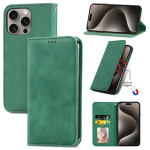 Magnetic Closure Leather Card Wallet Case Bag Flip Stand Cover For Various Phone - Picture 1 of 9