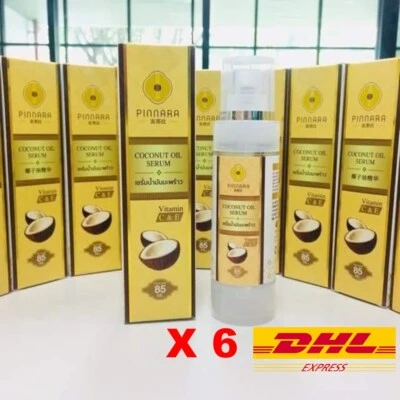 6X Pinnara Coconut Oil Virgin Cold Press Serum VitaminE Stretch Marks Skin Hair  - Image 1 of 4