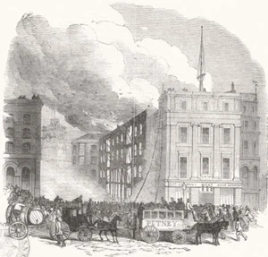 LONDON. fire, Tooley St, Southwark, 1851 old antique vintage print picture - Picture 1 of 1