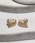 Ross Simons 14k Yellow Gold Diamond  cut heart big stud earrings slc