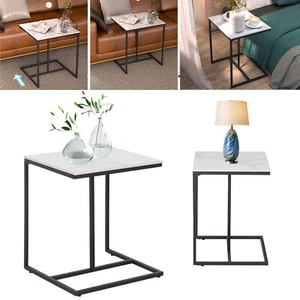 X-Large Sintered Stone C Table End Table Sofa Bed Side Table Classic Black Legs - Picture 1 of 12