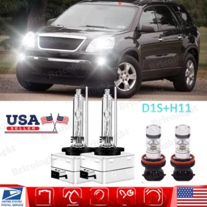 For GMC Acadia 2011 2012 4x D1S+H11 Xenon HID Headlight+LED Fog Light Bulbs Kit - Picture 1 of 10