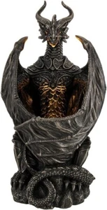 Stunning Cold Cast Bronze Armoured Dragon Led Night Light Statue - Picture 1 of 7