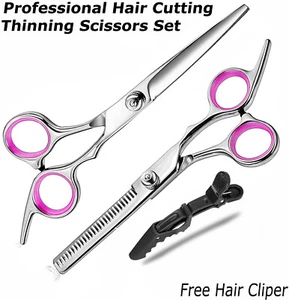 Professional Barber Hair Cutting Thinning Scissors Shears Set Hairdressing Salon - Picture 1 of 12