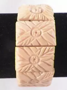 Bracciale Flex Fiore Piastrelle Intagliate Elastico Una Bellezza Vintage #31 - Foto 1 di 6